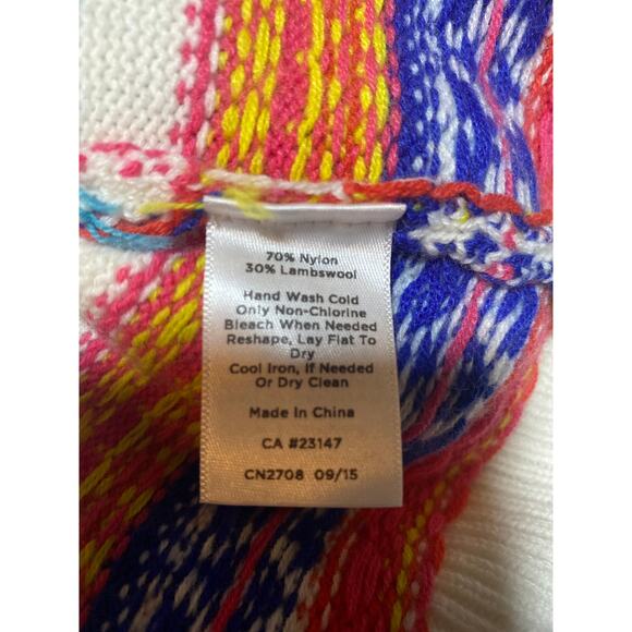 Talbots Pullover Sweater Fair Isle Stripe Patterned Lambs Wool NEW Womens Medium - Picture 8 of 8